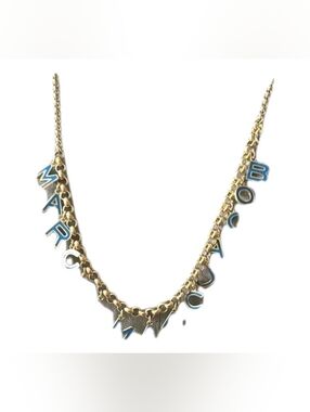 Marc by Marc Jacobs gold-tone charm necklace featuring letter charms that spell